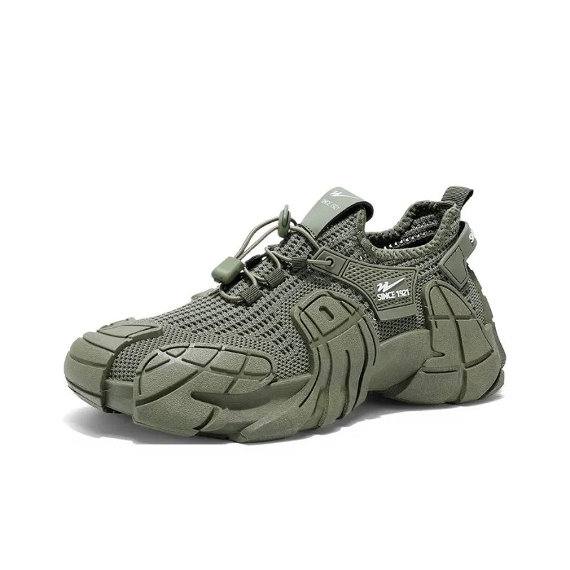 Binary Abrasion Resistant Slip Resistant Low Top Casual Shoes Men's Green-1