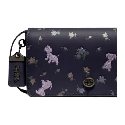 COACH Disney Collaboration Dinky Leather Handheld Shoulder Bag Crossbody Bag Medium Size Women's Ink Black-5