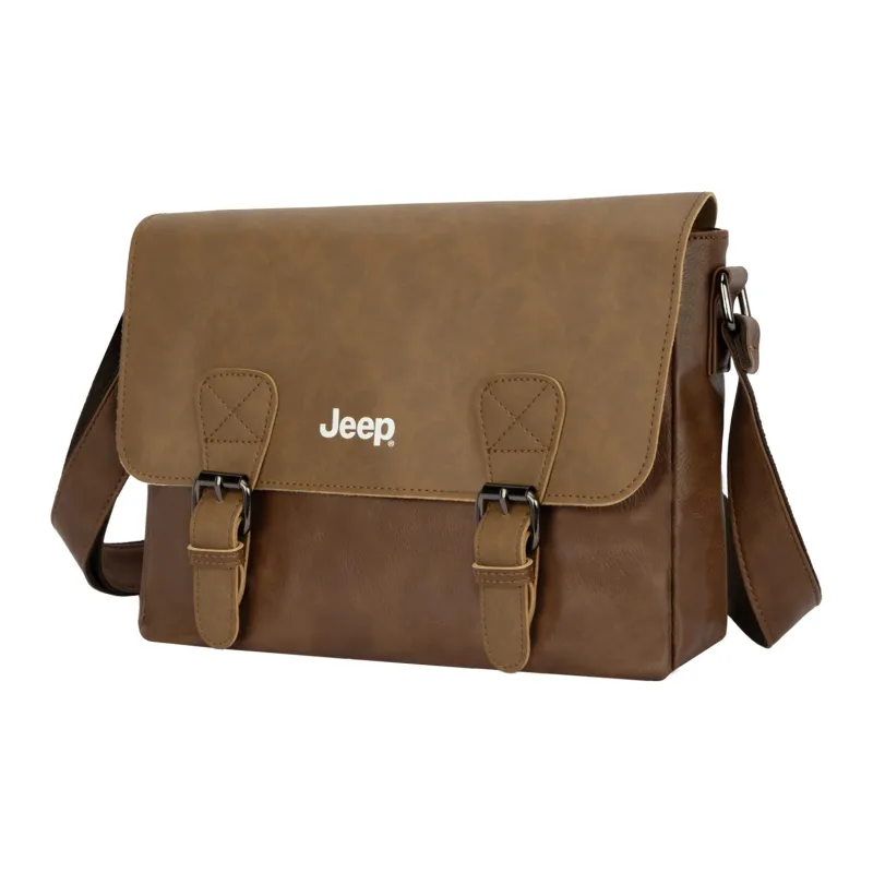 Jeep PU Large Capacity Travel Messenger Bag, Shoulder Bag, Crossbody Bag Regular Unisex Black/Coffee/Earth Yellow-7
