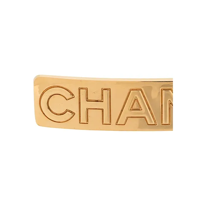 CHANEL 1980s Engraved Logo Hair Pin-1