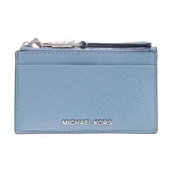 MICHAEL KORS Empire Cow Leather Card Holder Trumpets Women's Light Blue