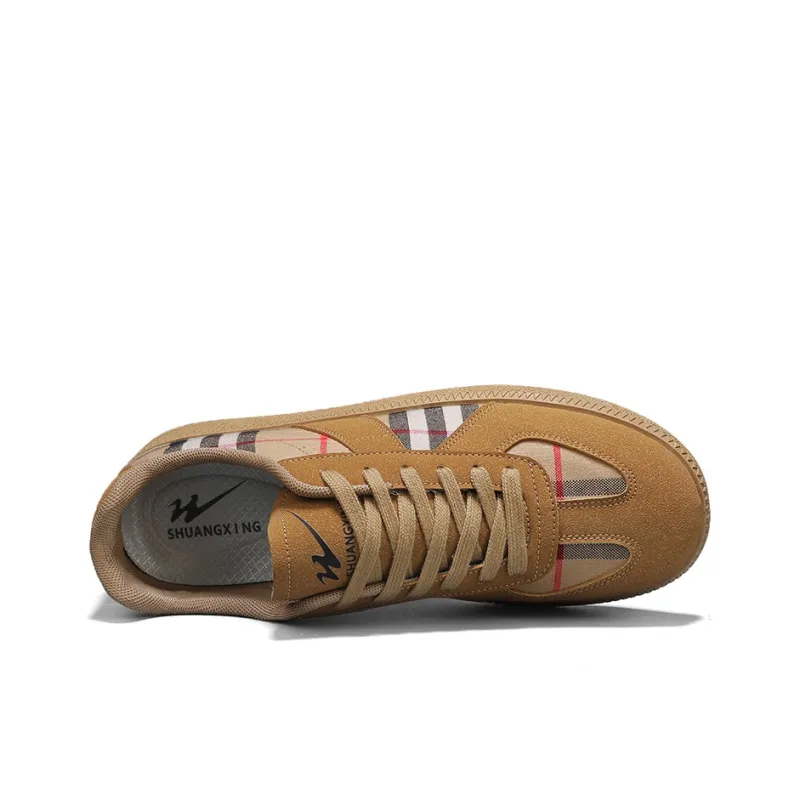 Binary Slip Resistant Lightweight Abrasion Resistant Low Top Casual Shoes Men's Khaki-4