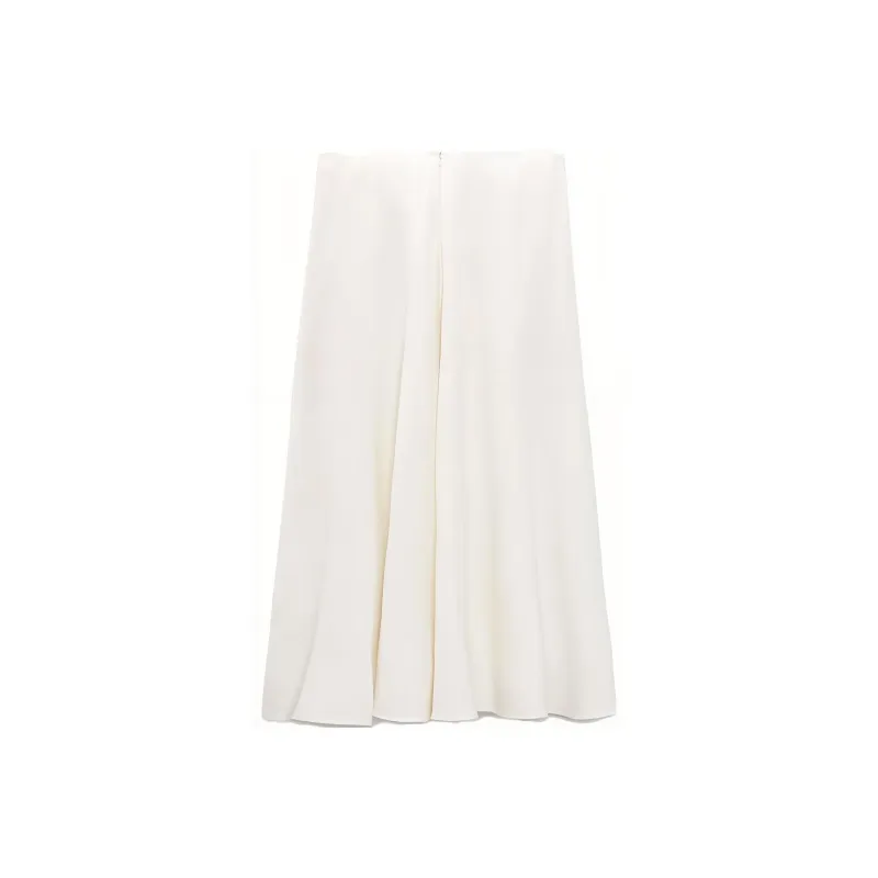 ZARA Casual Long Skirt Women's Soft Nude-1