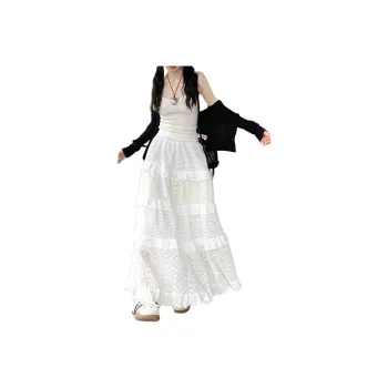 FOREVER 21 Casual Long Skirt Unisex White