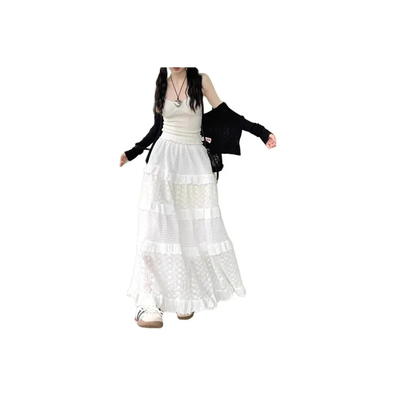 FOREVER 21 Casual Long Skirt Unisex White-0