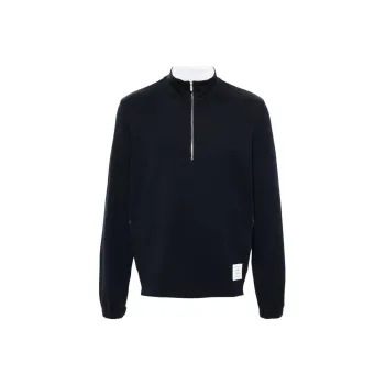THOM BROWNE Classic 4 Bar Half Zip Sweatshirt