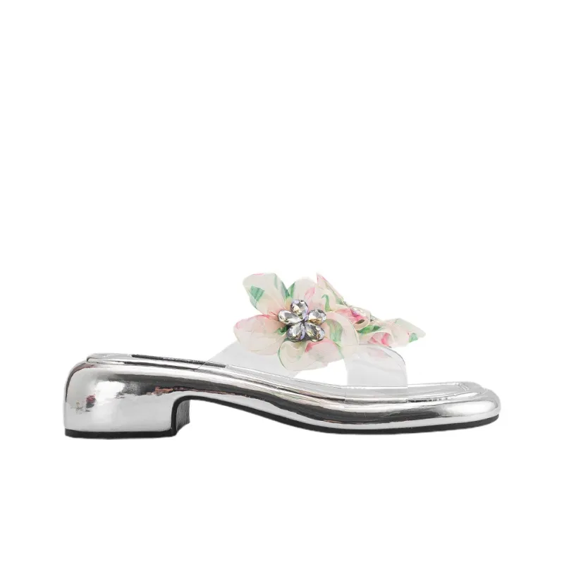 Wonderful Couple Rhinestone Slide Slippers Women's-4
