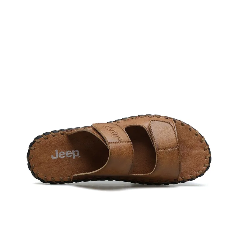 Jeep Rubber Sole Slip Resistant Abrasion Resistant Slide Slippers Men's-3