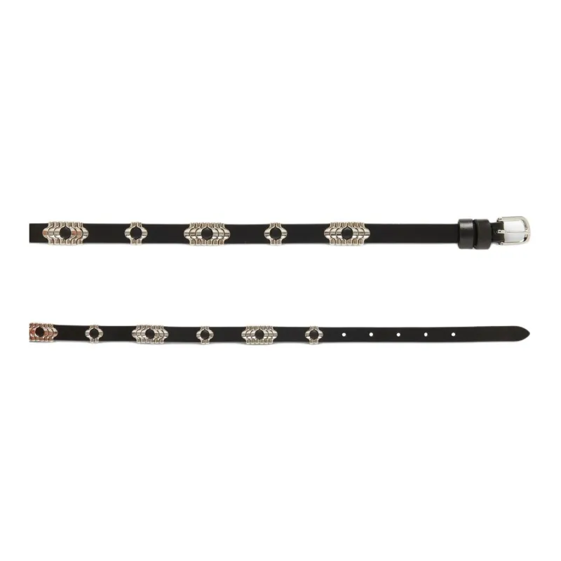 ISABEL MARANT Cow Leather, Zinc Alloy, Metal Leather Belts Women's Black -1