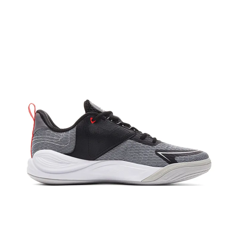 PEAK Shock Absorbers Slip Resistant Breathable Low Top Basketball Shoes Men's Medium Gray Black-1