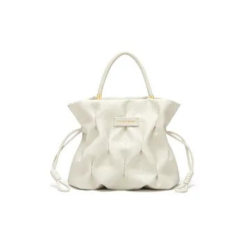 CNOLES Synthetic Leather Shoulder Bag, Crossbody Bag, Handbag Regular Women's Ecru Bird's Nest