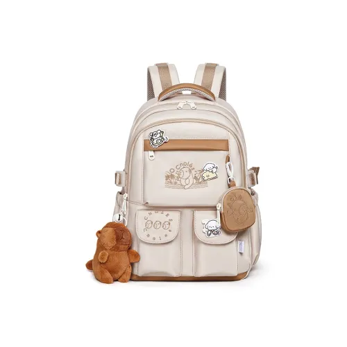 CNOLES Fabric Backpack Large Size Women's Apricot/Cardamom Powder