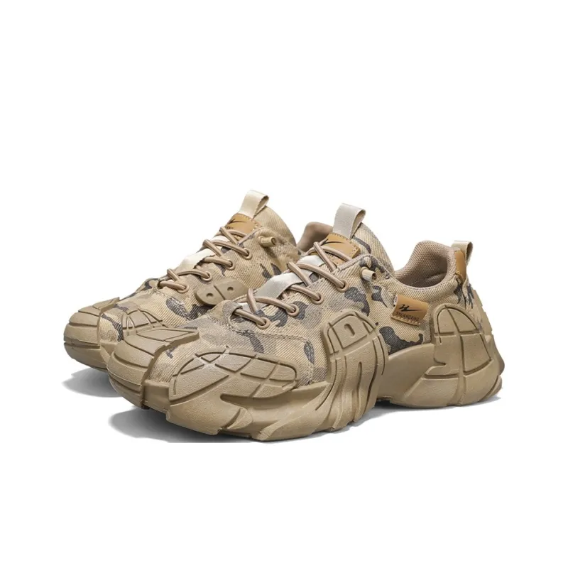 Binary Cushioning And Abrasion Resistant Coverage Low Top Casual Shoes Men's Khaki-3