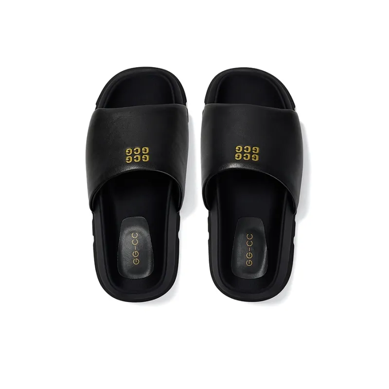 GG CC Slip Resistant Slide Slippers Women's Black-2