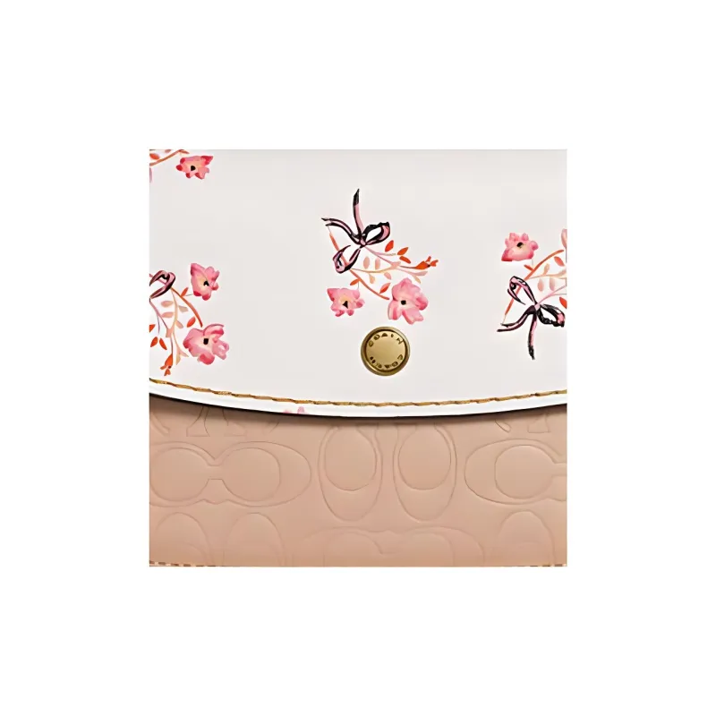 COACH Calfskin Wrist Bag Clutch Trumpets Women's Beech-2