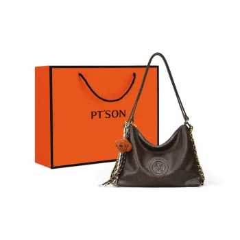 PT'SON Synthetic Leather Tote Bag, Shoulder Bag Women's Coffee/Brown