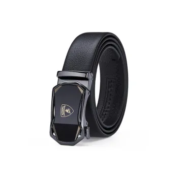 Automobili Lamborghini Cow Leather Belts Men's Width 3.5cm