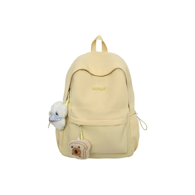 WICKBUEN Nylon Backpack Regular Unisex Ecru/Black/Pink/Yellow-18