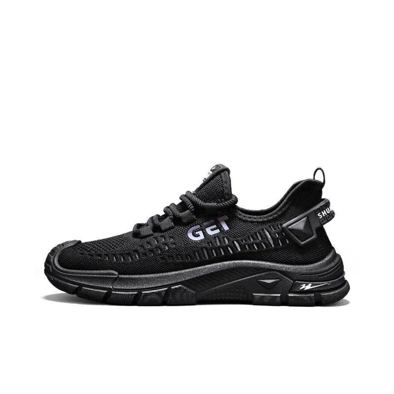 Binary Lightweight And Breathable Low Top Casual Shoes Men's Black-0