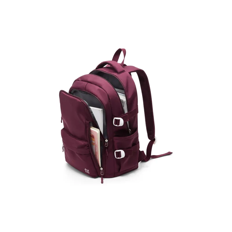 KEYSTREET Fabric Backpack Unisex Burgundy/White & Blue/Green/Blue-1