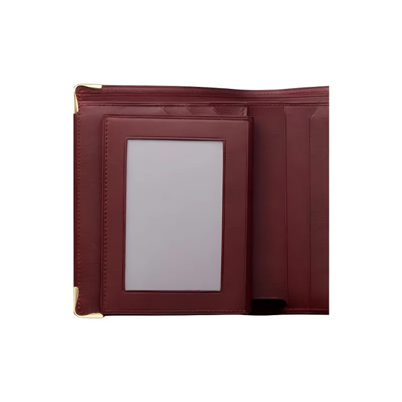 CARTIER Cow Leather Wallet Women's Burgundy-2