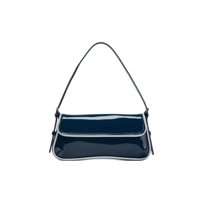 ZARA Artificial Leather Shoulder Bag Trumpets Women's Blue-0
