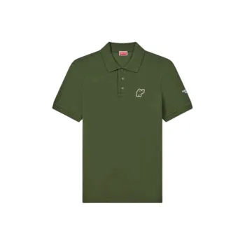 KENZO FW25 Polo Shirt Men's Gray Umber Khaki
