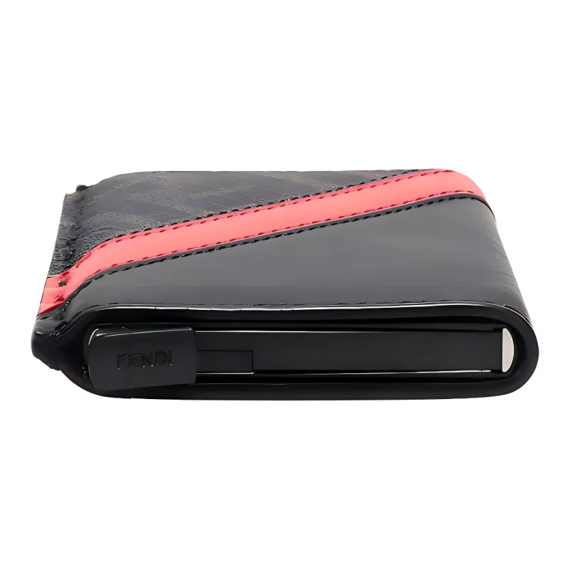 FENDI Coated Fabric With Leather Card Holder Men's Multicolor-3