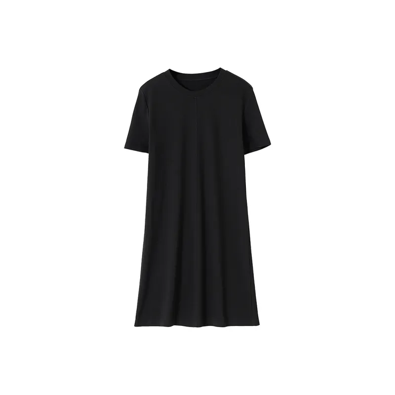 SOON FLOWER Short Sleeved Dress Women's Black-0