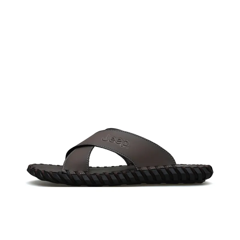 Jeep Rubber Sole Slip Resistant Abrasion Resistant Slide Slippers Men's-12