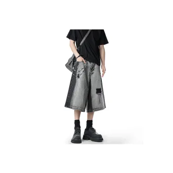 Glona Klio Denim Shorts Unisex Black Gray Color