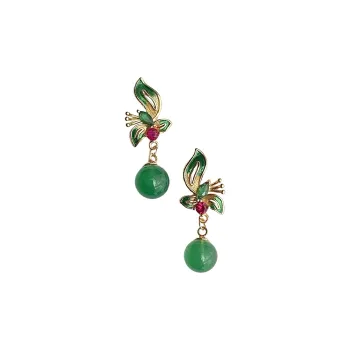VERENA REINE Natural Agate Jade Earrings Women's