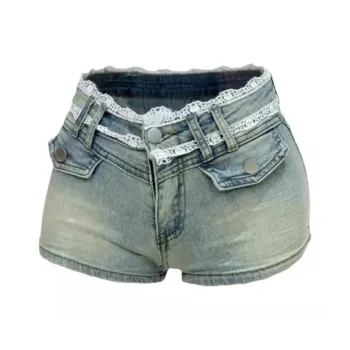 RENBEN Denim Shorts Women's Light Blue