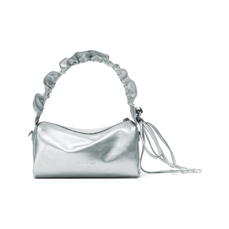 JELLYTOYBOY Cow Leather Cloud Cluster Lunch Box Bag One Shoulder Crossbody/Handbag Regular Women's Silver/Pink-4