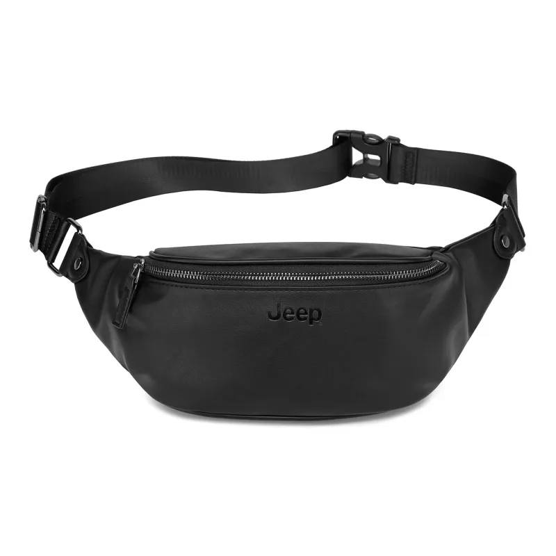Jeep PU Sling Bag, Crossbody Bag, Fanny Pack Regular Unisex Black-0