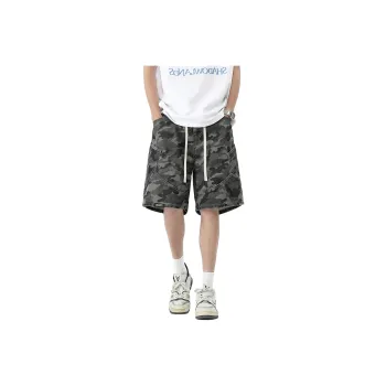 FAIRWHALE Denim Shorts Men Camouflage