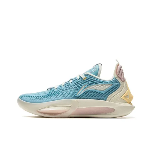 LiNing JB3 Coverage Anti Rollover Low Top Basketball Shoes Men's Wave Blue Ivory