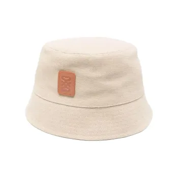 Sandro Eco Friendly Cotton, Calfskin Bucket Hats Women's Beige