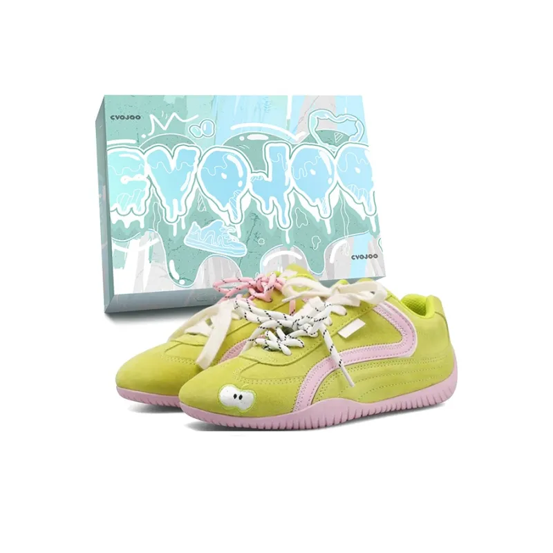 CVOJOO Low Top Skateboard Shoes Women's Green Apple-0