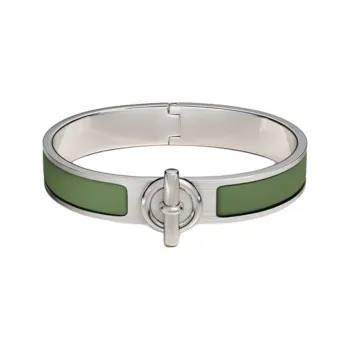 HERMES Enamel Bangles Men's Green