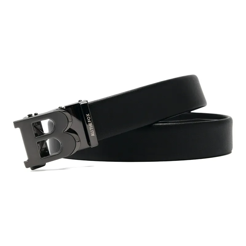 ALI THE FOX Zinc Alloy, Split Cow Leather Belts Unisex 3.5cm-2