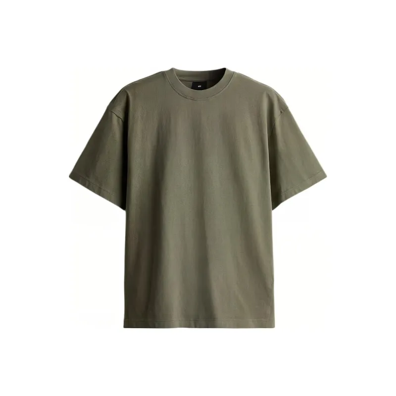 H&M T Shirts Men Khaki Green-0