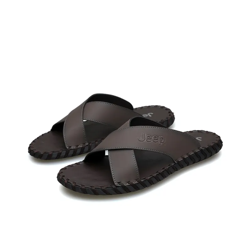 Jeep Rubber Sole Slip Resistant Abrasion Resistant Slide Slippers Men's-14