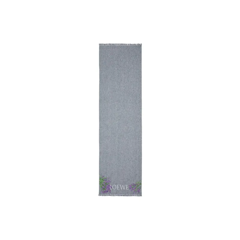 LOEWE Linen, Cotton Knit Scarves Women's Gray-0