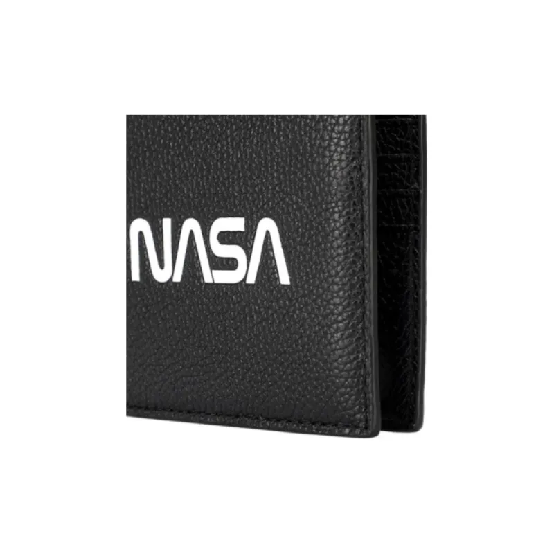 COACH X NASA Collaboration Double Zip Wallet Glossy Pebbled Leather Wallet Men's Black-4