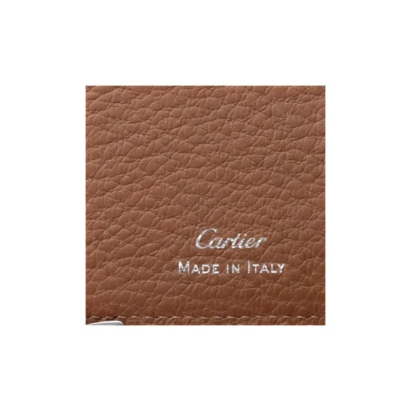 CARTIER Calfskin Card Holder Women's Taupe-3