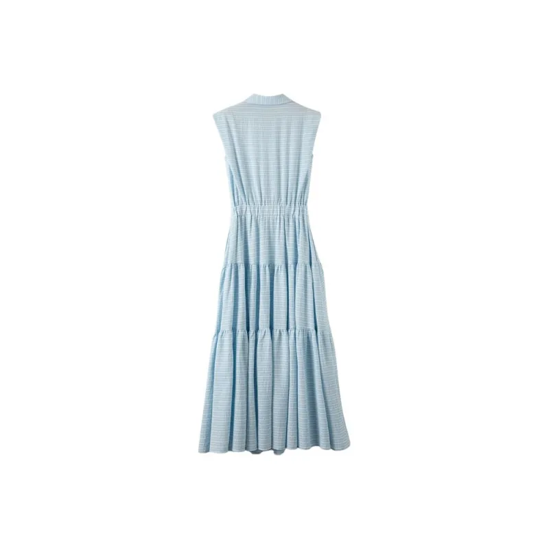 Late White Sleeveless Dress Women's-1