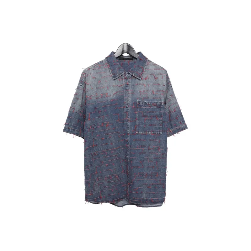 RAYSHOW Shirts Men Blue-0
