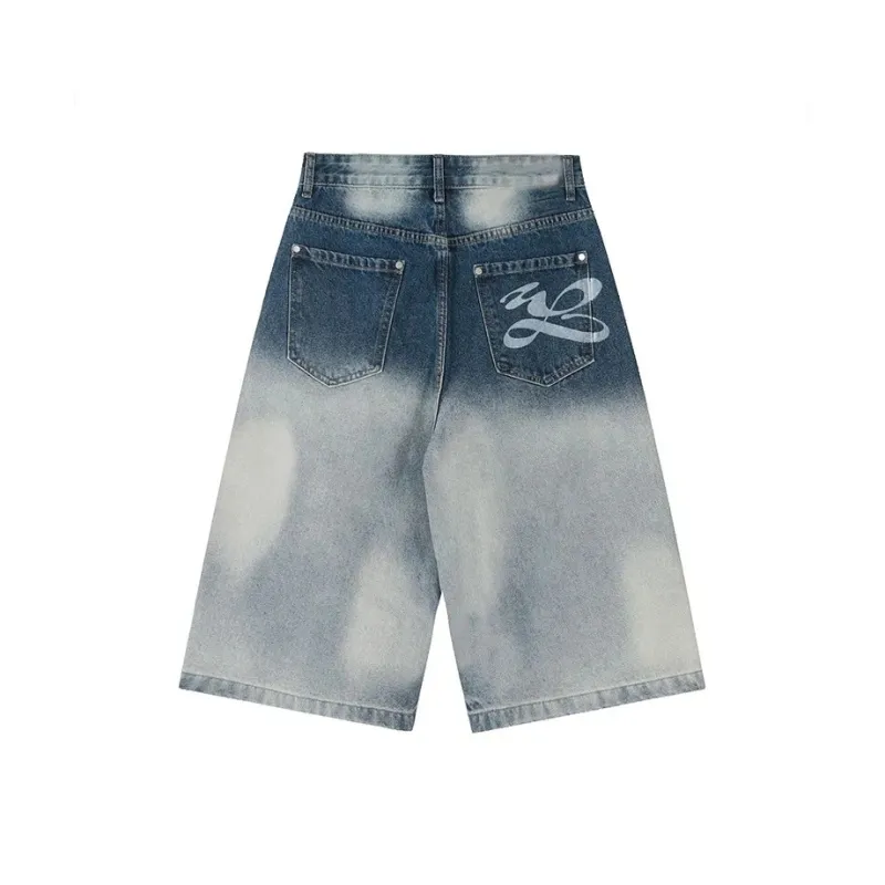 KIRHNE Denim Shorts Unisex Blue-4