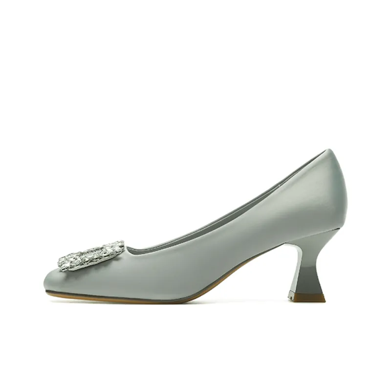 Lan Miao High Heels Women's Silver Gray/Dusty Pink/Black-0